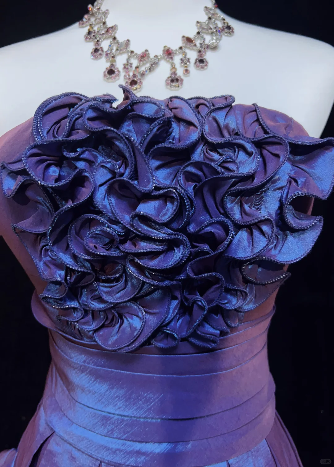 Dreamy and charming purple tube top three-dimensional flower waist slim fit flower bud skirt short skirt homecoming dress R4957