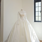 White strapless, fitted waist, full skirt, long ball gown, bridal dress R8512