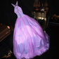 Purple halter-neck, fitted waist, sexy and charming long ball gown R6968