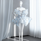 Light blue strapless fitted long train ball gown, bridal dress R8855