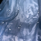 Light blue halter-neck fitted long ball gown R6409