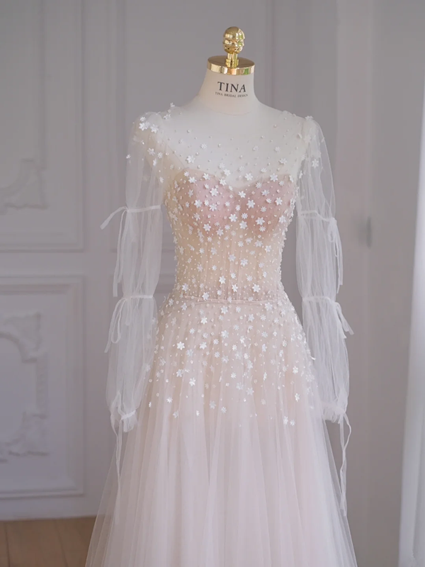 Pink gradient waist slim fantasy long dress ball gown bridal gown R5851