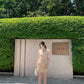 Casual Minimalist Ribbed Bodycon Mini Dress V-Neck Solid Color Knit R9189