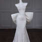White tube top waist bow design slim hip long dress bridal dress R5776