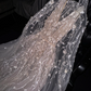 Light pink V-neck long-sleeved fitted ball gown/bridal dress R8795