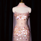 Light pink strapless, fitted, bodycon, sexy long ball gown/bridal dress R8945