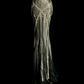 Black halter-neck beaded fitted long ball gown R6649
