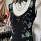Black tank top with sequined design, perfect for a prom dress R6369