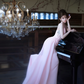 Pink Halter Neck Waist-Cinched Elegant Floor-Length Prom Dress R7088