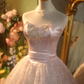 Light pink strapless fitted waist ball gown/bridal dress R7261