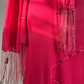 Pink halter-neck fitted bodycon long ball gown R7604