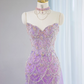 Light purple strapless fitted long ball gown, bridal dress R9035