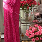 Rose pink halter neck backless sexy long ball gown R7755