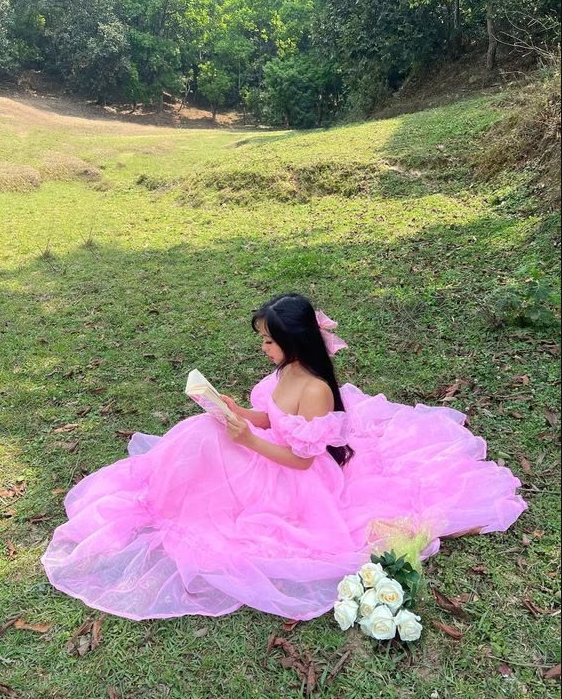 Vibrant Tulle Flowy Prom Gown Dusty Pink Women's Corset Maxi Evening Dress Birthday Dress RS2920