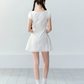 White Eyelet Embroidery Mini Dress Women With Keyhole Neck And Bow Tie Detail R9394