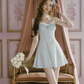 Vintage Black Gingham Halter Mini Dress Lace Trim Bow Detail R9197