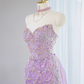 Light purple strapless fitted long ball gown, bridal dress R9035