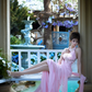 Pink Halter Neck Waist-Cinched Elegant Floor-Length Prom Dress R7088