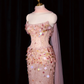 Light pink strapless, fitted, bodycon, sexy long ball gown/bridal dress R8945