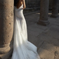 Silver halter-neck, fitted waist, backless, sexy long ball gown, bridal dress R8642