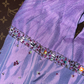 Purple halter-neck, fitted waist, sexy and charming long ball gown R6968