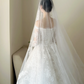 White lace off‑the‑shoulder, waist‑cinching, slim‑fit, long ball gown with a fluffy skirt, wedding dress R7994