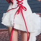 White ruffled tube top waist slim fit vivid cute short skirt homecoming dress R4670