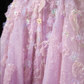 Light purple strapless, fitted waist, full skirt, long ball gown, bridal dress R8915