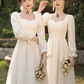 White long-sleeved slim waist sister ball gown, bridesmaid dress R5970
