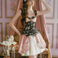 Rococo-Inspired Bustier Dress with Floral Print & Bubble Skirt R9203