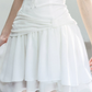 White Off The Shoulder Mini Dress Women With Lace Trim And Ruched Waist R9429