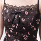 Black Floral Print Cami Dress Women With Lace Trim And Bow Detail R9449