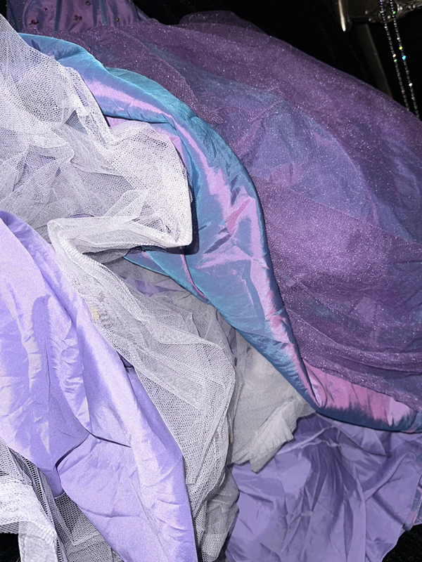 Purple halter-neck, fitted waist, sexy and charming long ball gown R6968