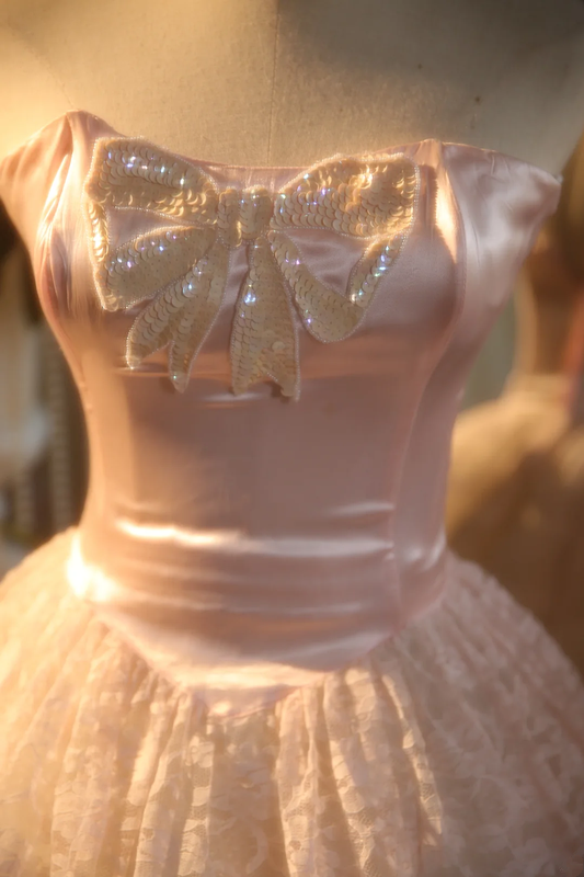 Light pink strapless fitted waist ball gown/bridal dress R7261