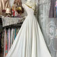 White Sleeveless Slim-Fitted Waist-Cinched Long Voluminous Ball Gown R7407
