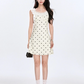 White polka dot waist slim A-line short skirt homecoming dress R5259