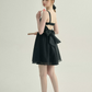 Black Cami Mini Dress Women With Back Bow Detail And Open Back R9475