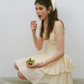 Yellow Ditsy Floral Cami Mini Dress Women With Tiered Ruffle Skirt R9474