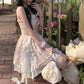 Romantic Floral Corset Cami Dress with Ruffled Skirt R9161