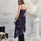 Grunge Style Purple Tie-Dye Cami Dress With Tiered Skirt And Layered Design R9306