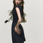 French Style Dark Blue Bodycon Dress High Waist Slim Fit Casual Party Dress R9356