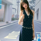 Navy Blue Polka Dot Halter Neck Mini Dress Women Lace Trim Bodycon Dress R9351