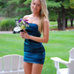 Blue tube top slim waist hip skirt homecoming dress R5578