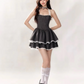 Gray halter neck slim waist cake skirt homecoming dress R5369