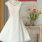 White sleeveless fitted princess mini dress, ball gown R6250