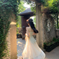 Romantic holiday style suspender dress summer hollow white lace temperament long skirt R4423