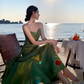 Fairy mermaid dress ruffled high-grade temperament red dress R1716