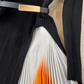 Temperament black long-sleeved fake two-piece knitted pleated dress 2025 elegant long skirt R0366