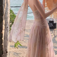 Gentle temperament v-neck jacquard halter dress holiday style beautiful dress R0871