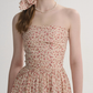 French dress high-grade tube top long dress holiday floral dress seaside wear small skirt for women R3553